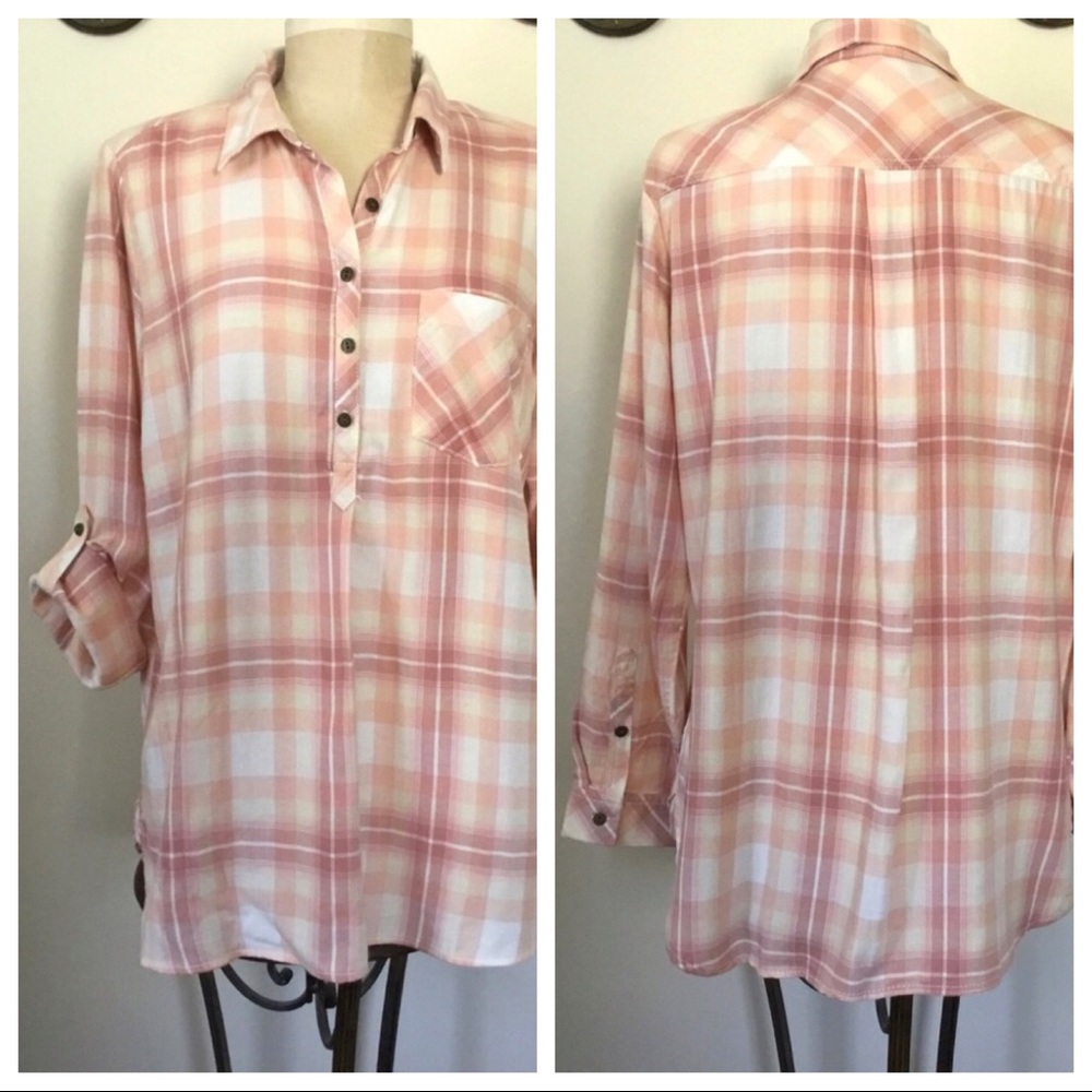 Sonoma cotton/rayon plaid shirt/tunic
